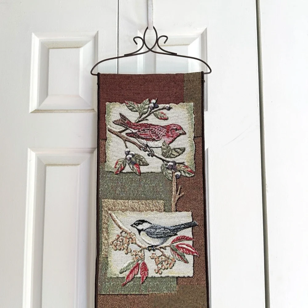 NFS Manual Woodworkers & Weavers Woodland Birds Bell Pull Tapestry Wall Hanging